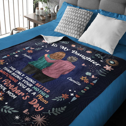 Custom Mother's Day Gift for Daughter: 'Watching You Be A Mom' Blanket