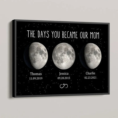 We Love You to the Moon & Back - Personalized Custom Starry Night Art Moon Phase Poster / Canvas