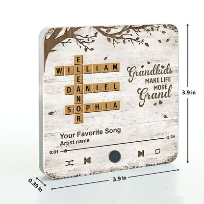Grandkids Make Life More Grand - Personalized Acrylic Music Magnet