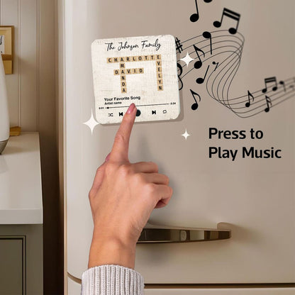 Family Crossword Art - Personalized Acrylic Music Magnet