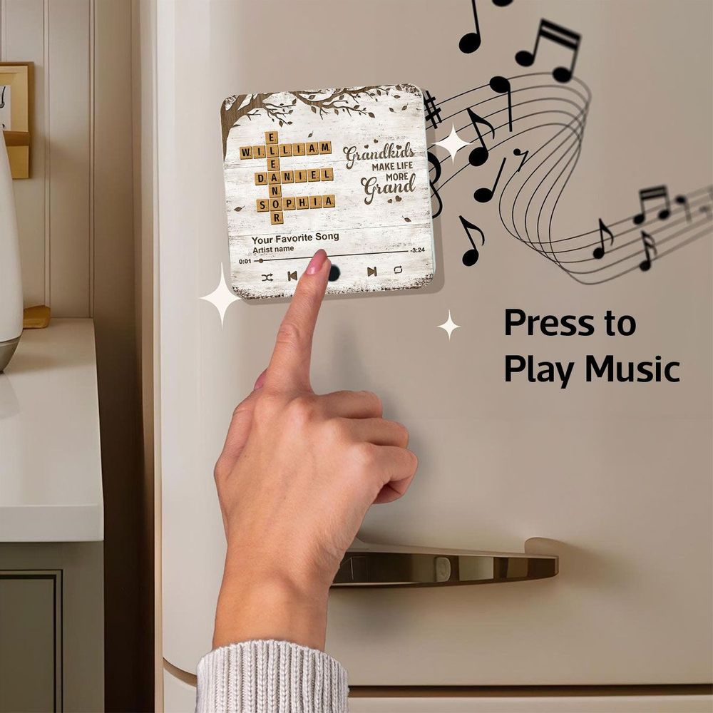 Grandkids Make Life More Grand - Personalized Acrylic Music Magnet