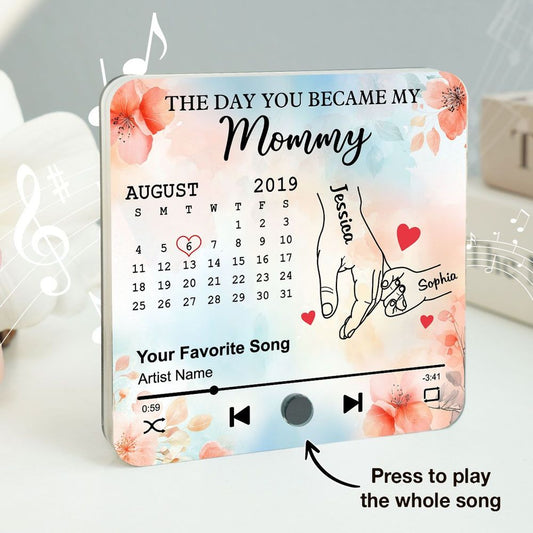 The Day You Became My Mom/Grandma - Personalized Acrylic Music Magnet