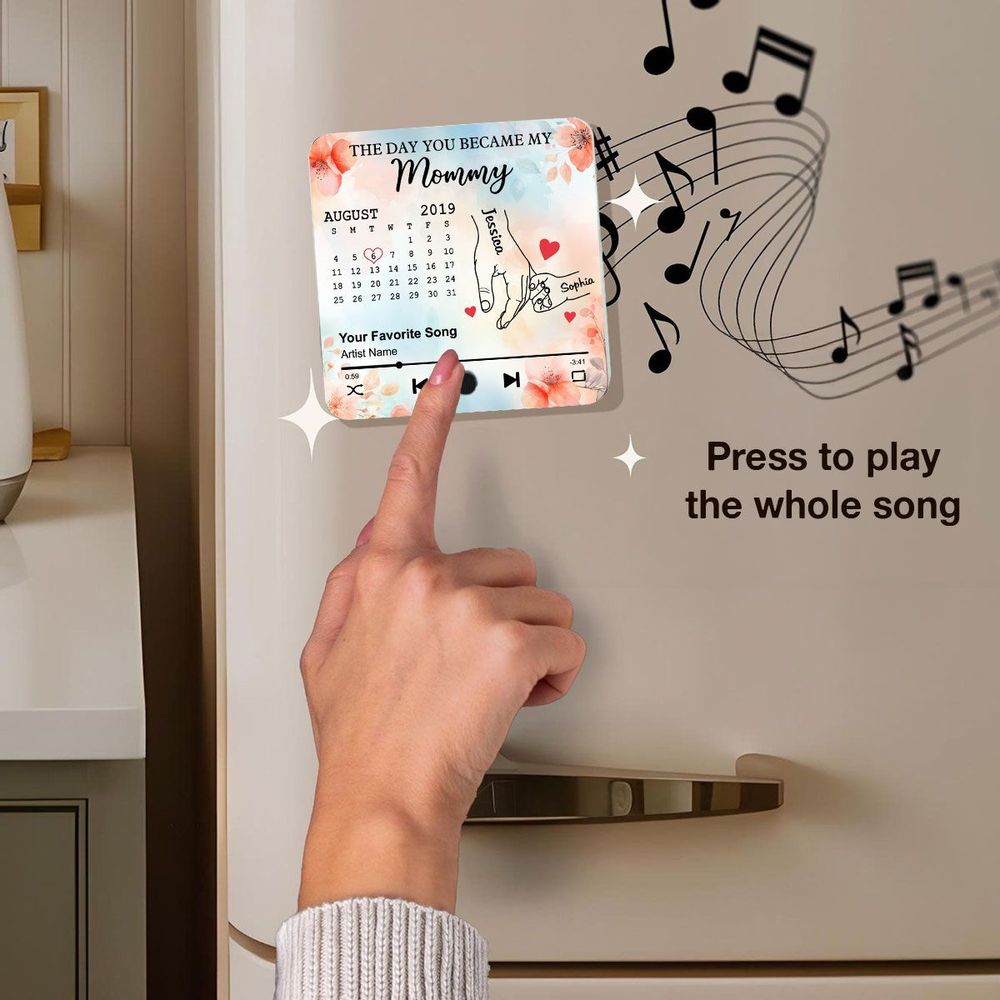 The Day You Became My Mom/Grandma - Personalized Acrylic Music Magnet