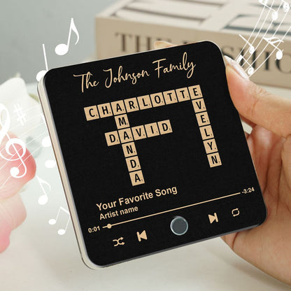 Family Crossword Art - Personalized Acrylic Music Magnet