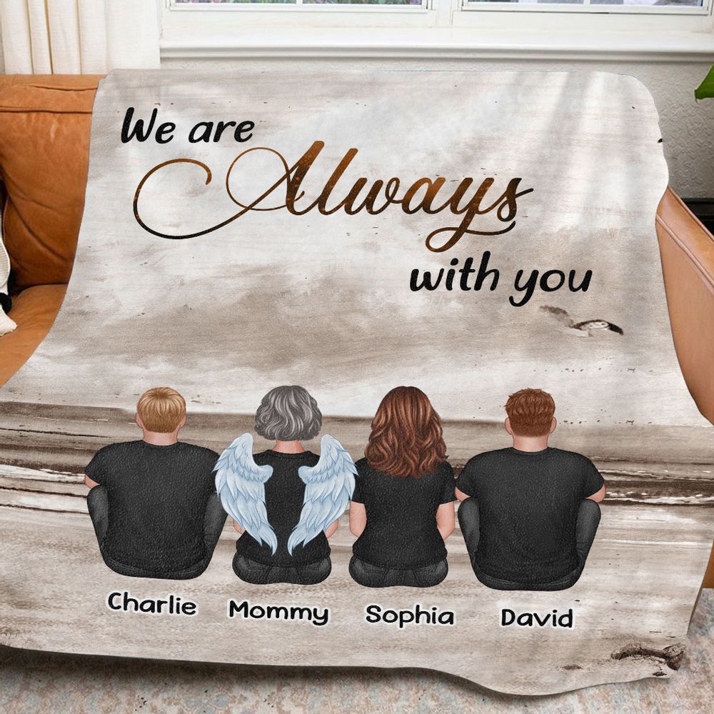Personalized Memorial For Loved One Fleece Blanket: 'Always With You' Family Keepsake