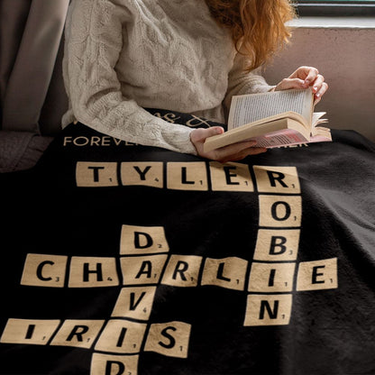 Personalized Siblings Crossword Blanket - Gift for Brothers & Sisters