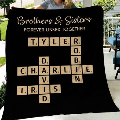 Personalized Siblings Crossword Blanket - Gift for Brothers & Sisters