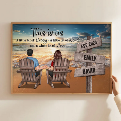 Heartfelt Personalized Couple Canvas - "This is Us" Beach Sunset Keepsake