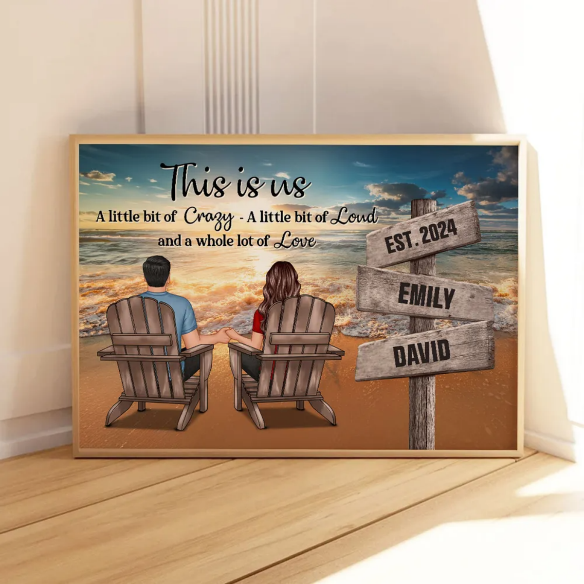 Heartfelt Personalized Couple Canvas - "This is Us" Beach Sunset Keepsake