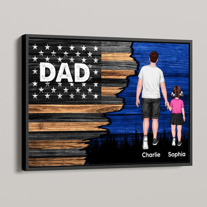 Personalized Papa Flag Canvas: Custom Family Wall Art for Dad & Grandpa