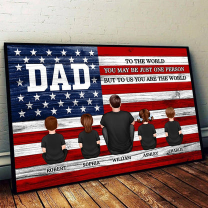 Heartfelt Personalized "To Us You Are The World" Dad Canvas Wall Art