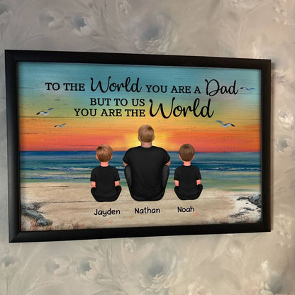 Personalized 'To The World You Are The World' Dad & Family Canvas Gift