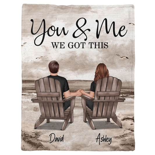 Heartfelt 'You & Me We Got This' Personalized Couple Beach Blanket