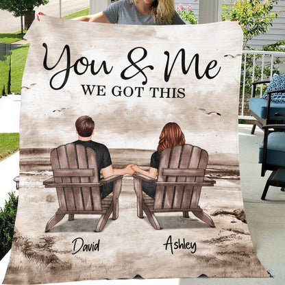 Heartfelt 'You & Me We Got This' Personalized Couple Beach Blanket