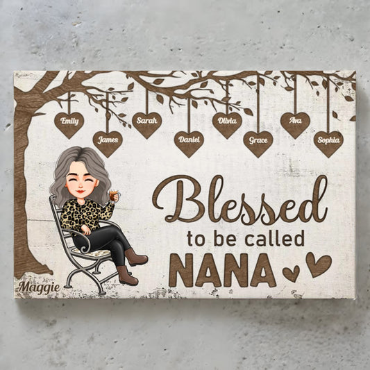 Personalized 'Blessed to be Called Nana' Canvas Wall Art for Grandma