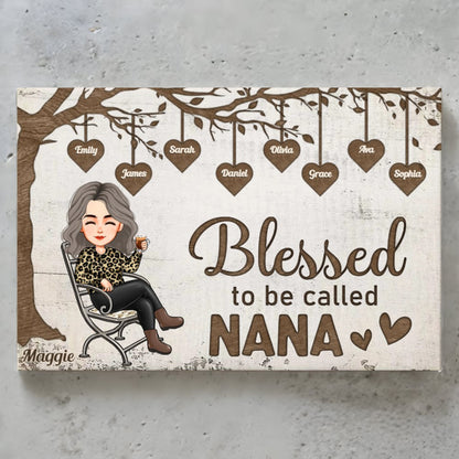 Personalized 'Blessed to be Called Nana' Canvas Wall Art for Grandma