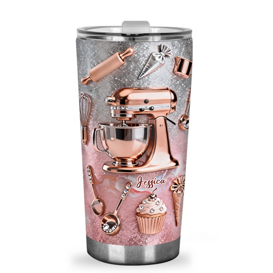 Love Baking Personalized Baking Tumbler - Custom Stainless Steel Cup for Bakers