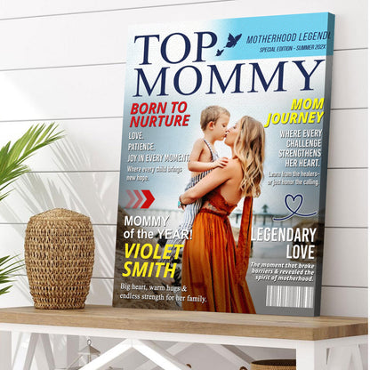 Personalized Mommy Magazine Cover Poster / Canvas - Custom Gift For Mom