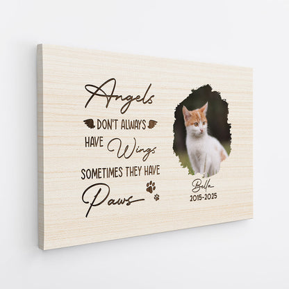 Angels Don'T Always Have Wings - Personalized Pet Photo Memorial Canvas / Poster