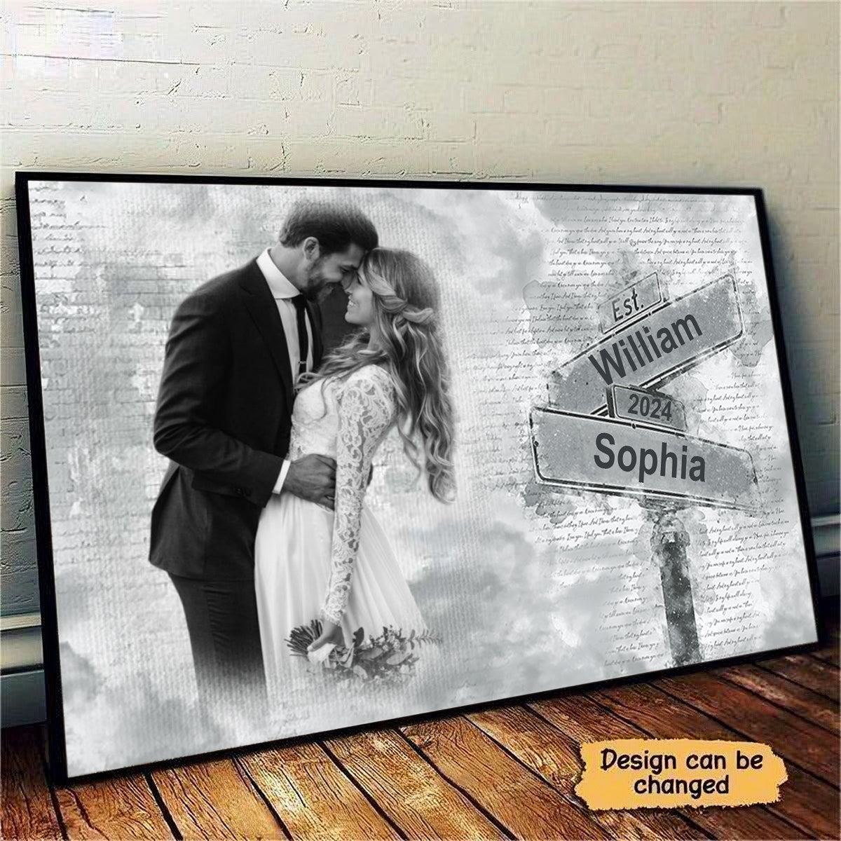 Personalized Anniversary Canvas Print personalization view for Husband