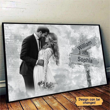 Personalized Anniversary Canvas Print personalization view for Husband