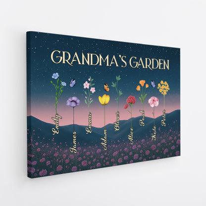 Personalised Mummy’s Garden Canvas / Poster - Gift For Mum