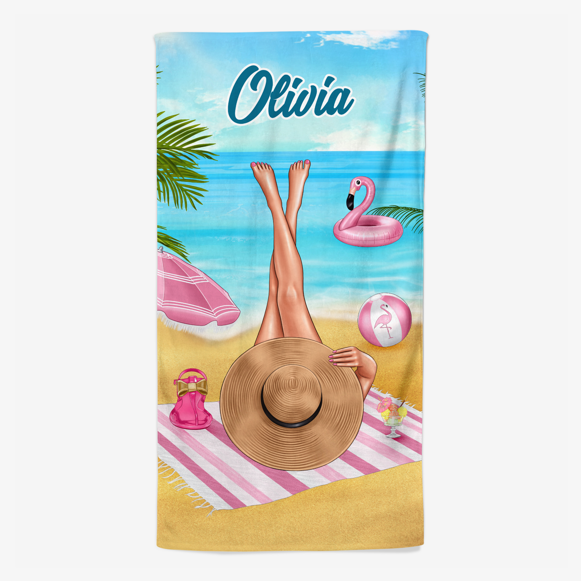 Personalised Custom Name Beach Towels - Custom Gift For Her