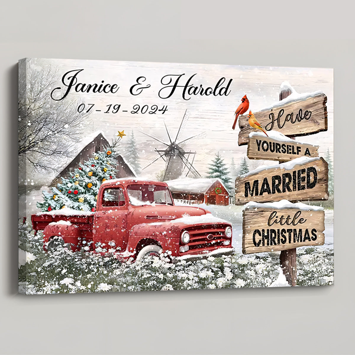 Married Little Christmas - Personalized Christmas Poster / Canvas
