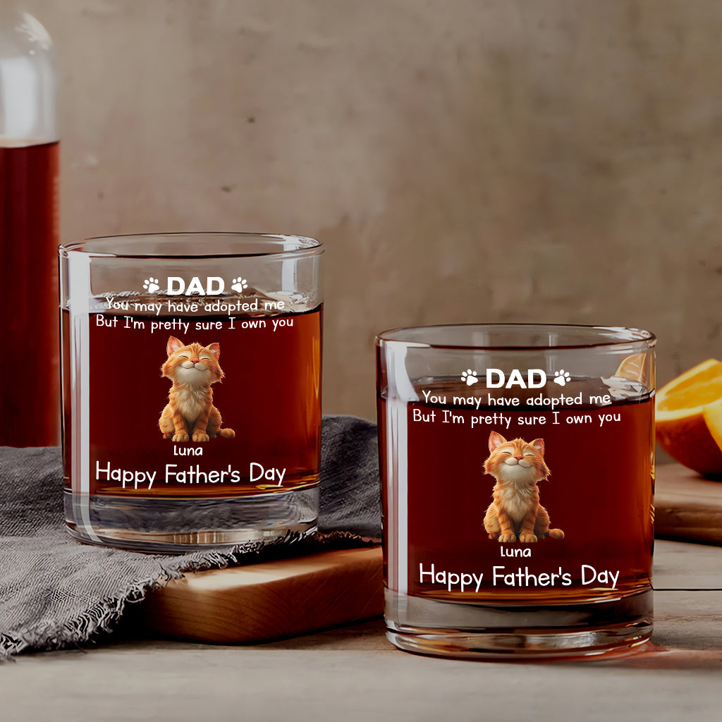 Custom Cat Dad Whiskey Glass personalization view for Dad