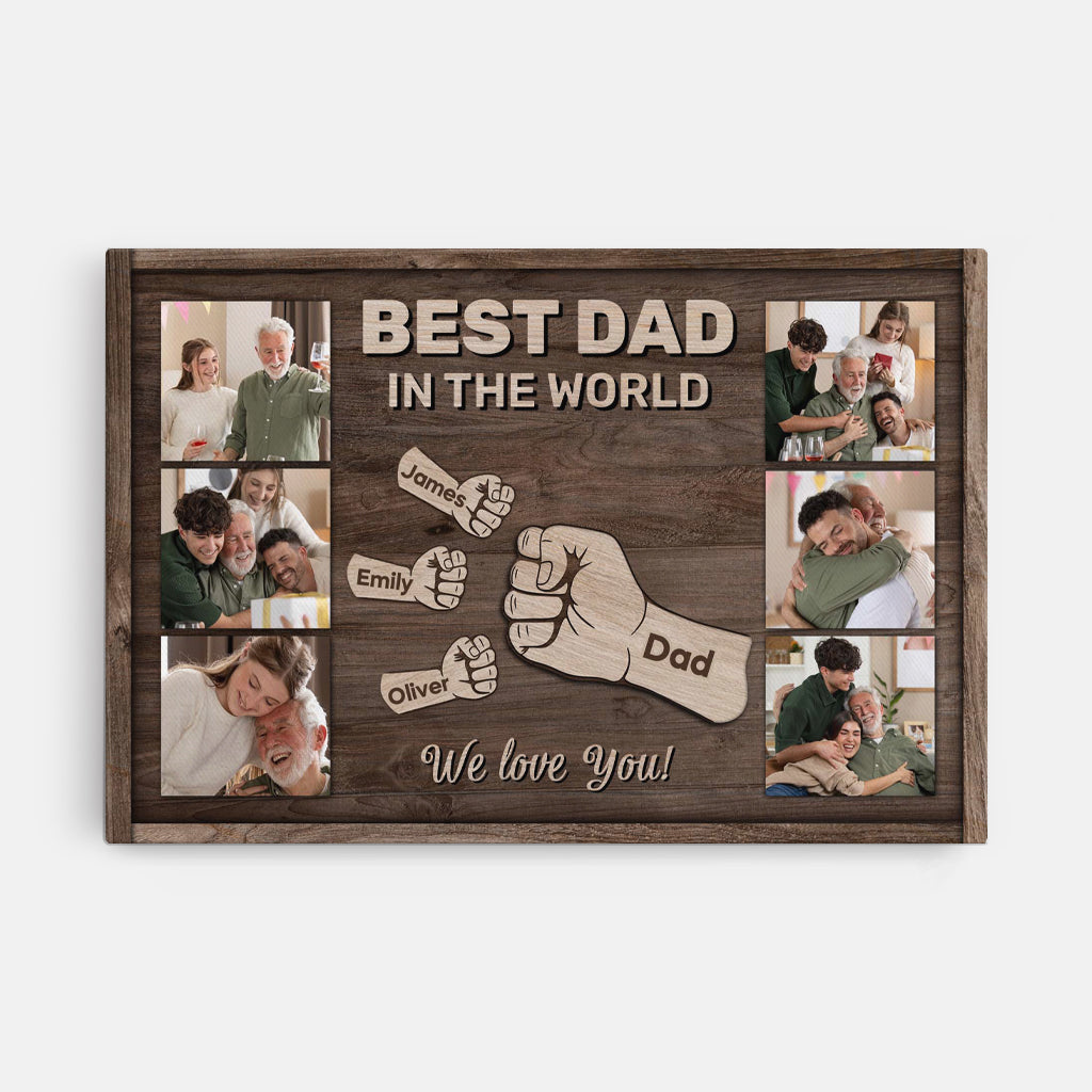 Best Dad In The World - Personalised Custom Photo Canvas / Poster