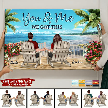 Back View Couple - You & Me We Got This Personalized Horizontal Canvas