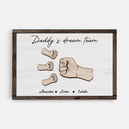 Personalised “Daddy’s Dream Team” Canvas / Poster - Custom Father’s Day Gift