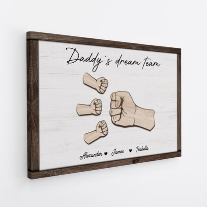 Personalised “Daddy’s Dream Team” Canvas / Poster - Custom Father’s Day Gift