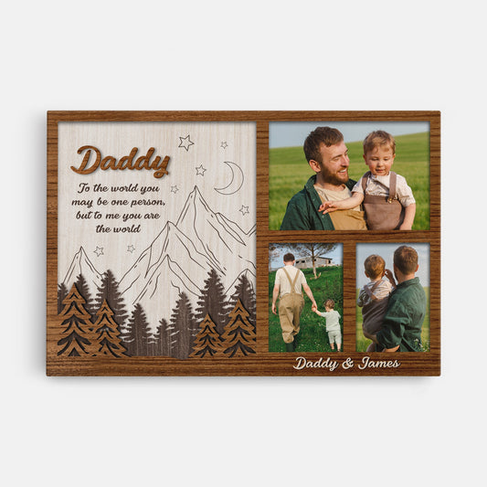 Daddy My World - Personalised Custom Photo Canvas / Poster