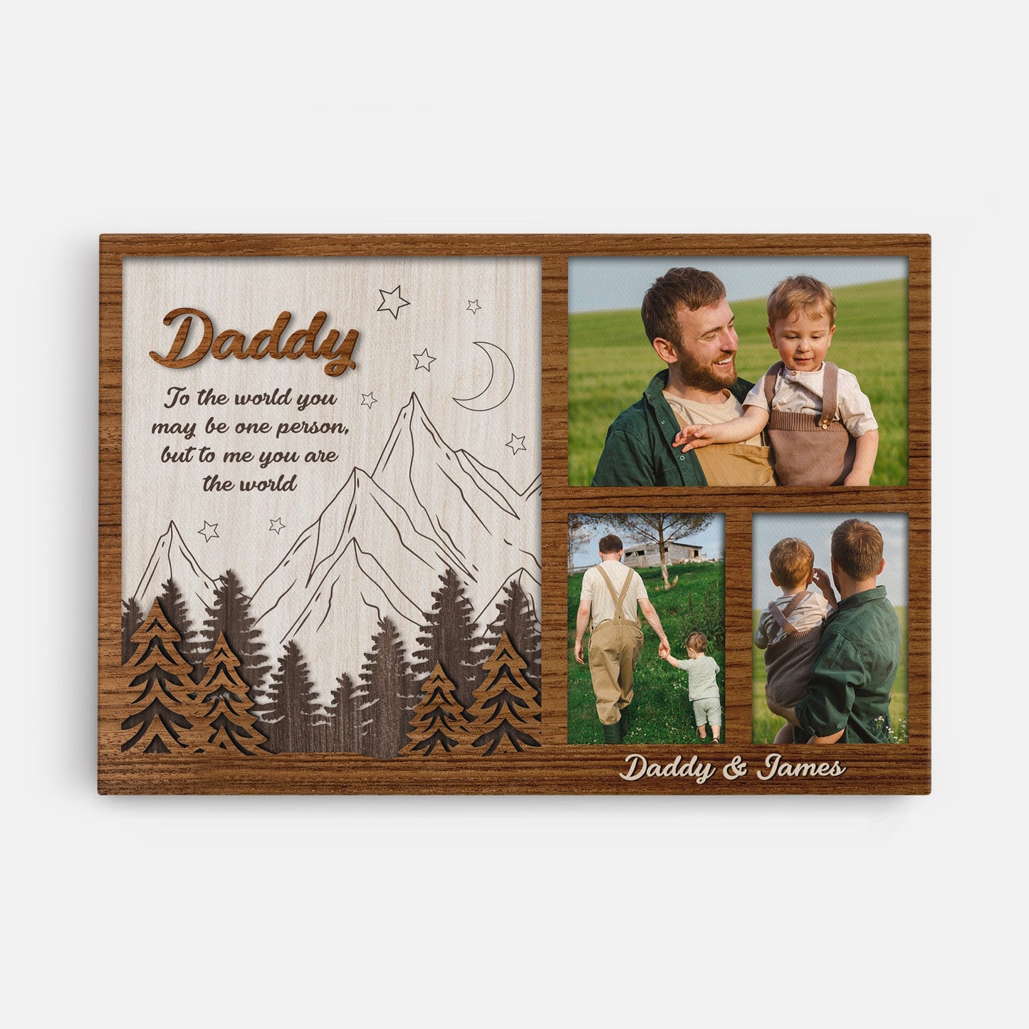 Daddy My World - Personalised Custom Photo Canvas / Poster