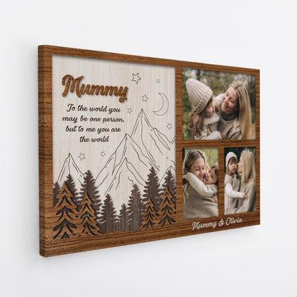 Daddy My World - Personalised Custom Photo Canvas / Poster