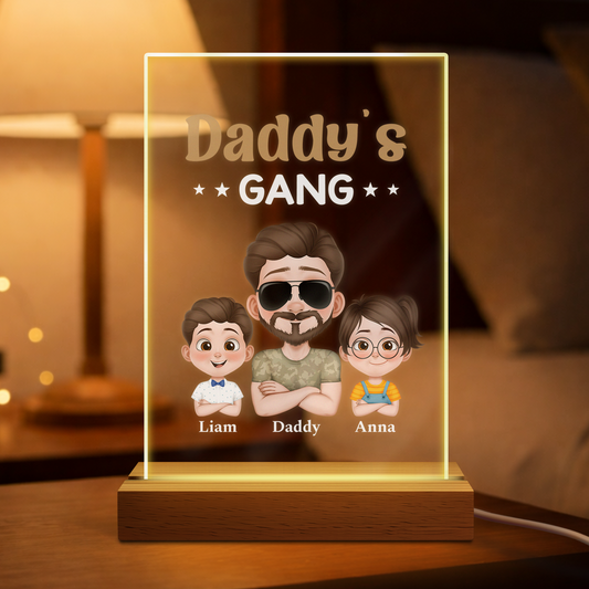 “Daddy Gang” LED Night Light - Personalized with Kids’ Names for Dad/Grandpa
