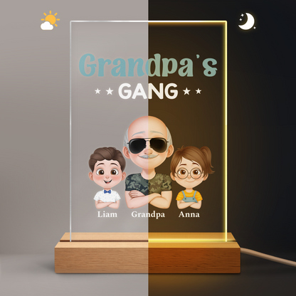 “Daddy Gang” LED Night Light - Personalized with Kids’ Names for Dad/Grandpa