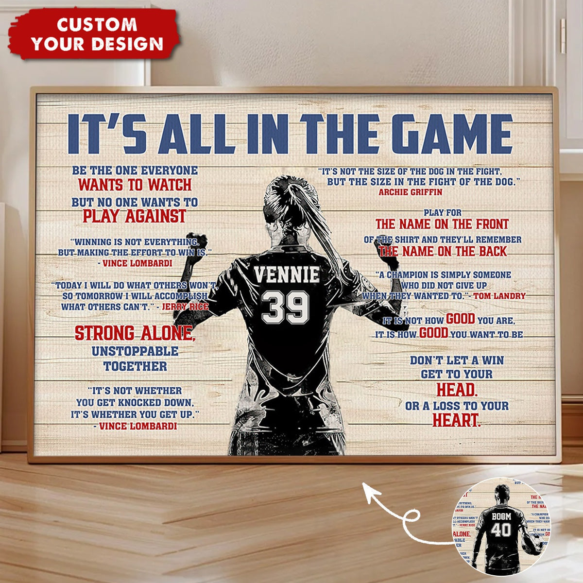“It’s All In The Game” Personalized Soccer Poster / Canvas - Custom Gift for Boy & Girl Players
