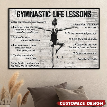 Personalized Gymnastics Life Lessons Girl Poster / Canvas - Gift for Gymnastics Lovers