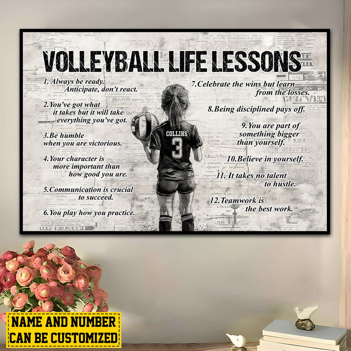 Personalized Volleyball Life Lessons Canvas / Poster - Gift for Girls & Volleyball Lovers