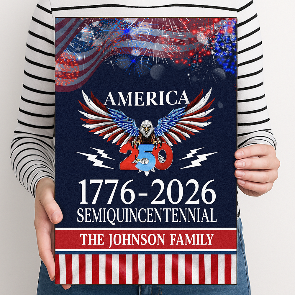 America 250 Years - Custom Family Name Metal Sign