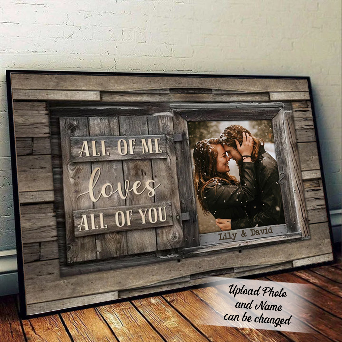 All Of Me Loves All Of You - Personalized Custom Photo Couple Canvas / Poster