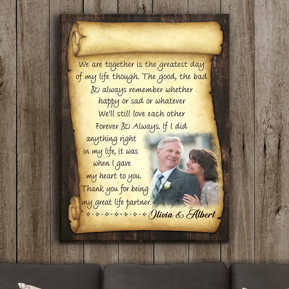 Greatest Day Of My Life - Personalized Custom Photo Canvas