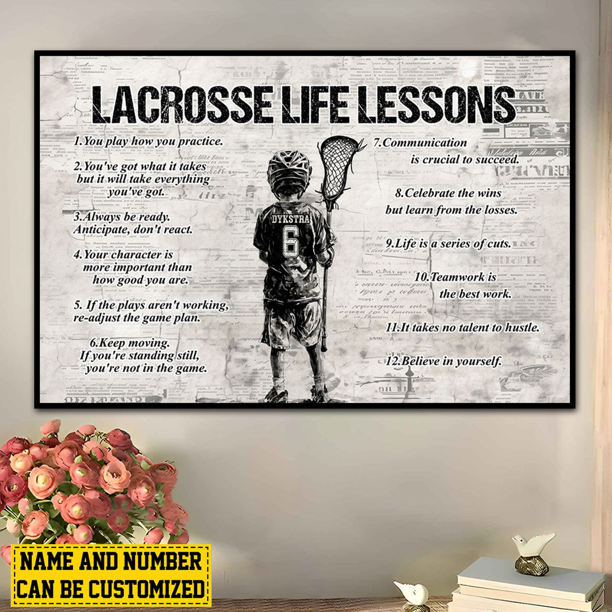 Personalized Lacrosse Life Lessons Kid Poster / Canvas - Custom Gift For Lacrosse Lovers
