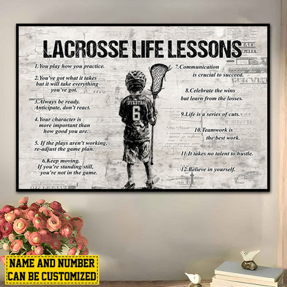 Personalized Lacrosse Life Lessons Kid Poster / Canvas - Custom Gift For Lacrosse Lovers
