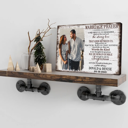 Personalized Marriage Prayer Canvas / Poster - Custom Photo Wedding Shower Gift
