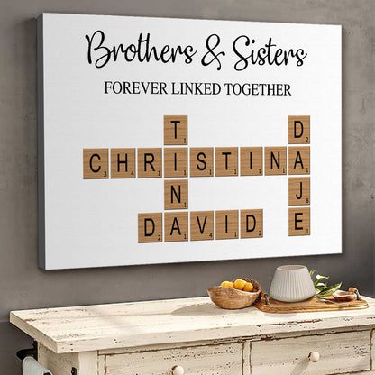 Forever Linked Together - Personalized Customized Sibling Canvas/poster
