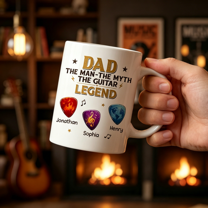 Personalized Guitar Pick Mug personalization view for Dad