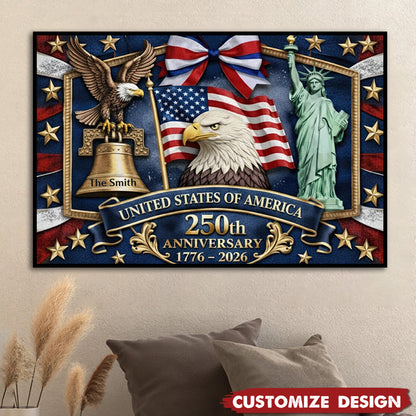 USA 250th Anniversary - Personalized Custom Patriot Poster / Canvas